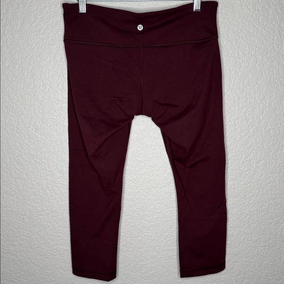 Lululemon Wunder Under Maroon Leggings 23” inseam Size 10 - Picture 5 of 7